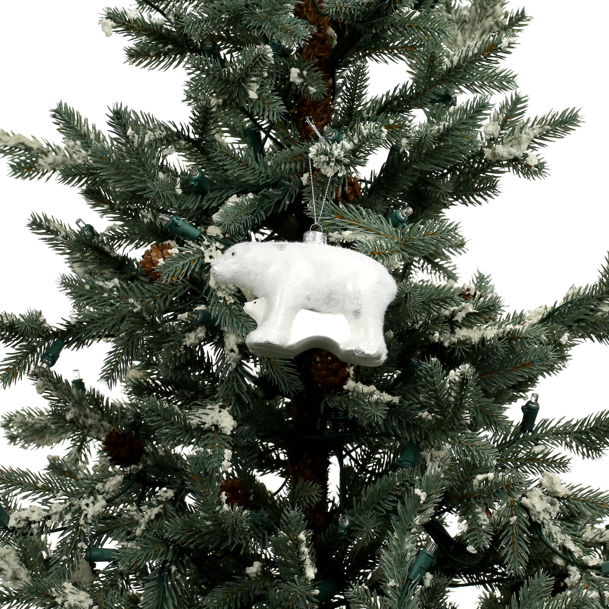 4.25" Polar Bear Glass Ornament by Ashland®